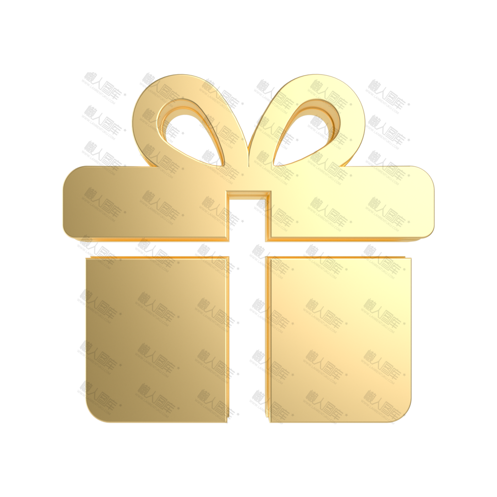 免抠矢量金色礼物盒图标