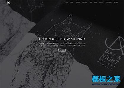 黑色扁平化商业设计公司模板图2