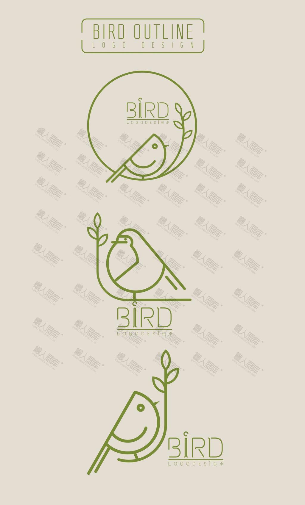 鸟类简笔画logo