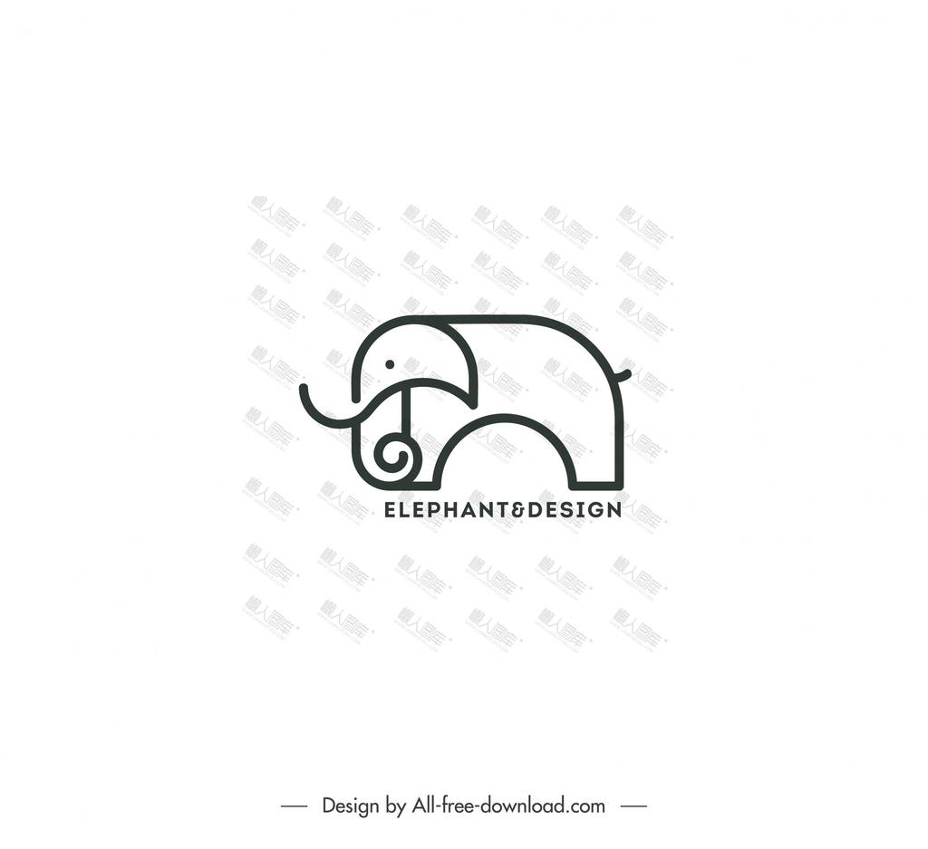 大象简笔画logo