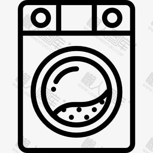 洗衣机黑白图标