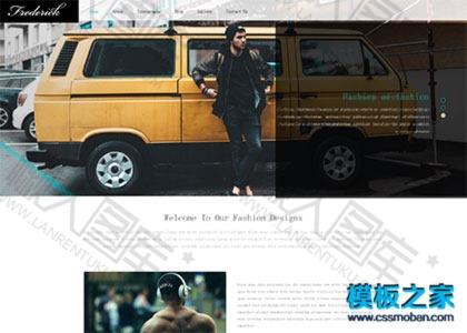 黑色男装休闲服饰企业网站模板图2