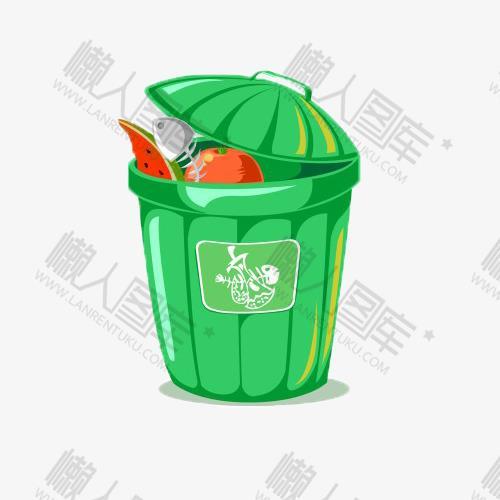 绿色厨余垃圾桶标志