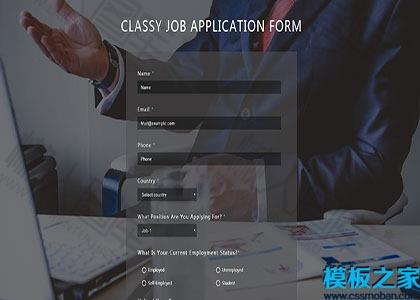工作岗位申请表web网站模板图2
