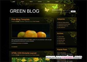 绿色透明博客模板