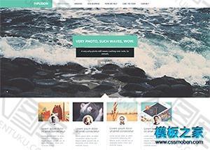 海水背景企业html5网站模板
