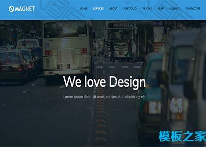 蓝色自适应通用web网站模板图2