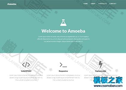 浅绿色单页page响应式网站模板图2