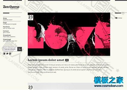 三栏简洁的博客html5模板图2