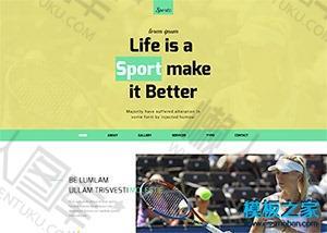 网球运动大图展示整站模板