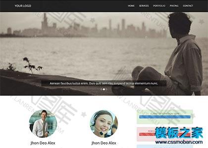 个人博客黑色简约html单页模板图2