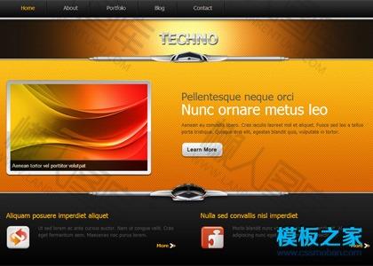 橙色细腻科技公司网页模板图2