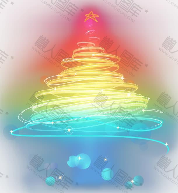 彩色渐变发光圣诞树