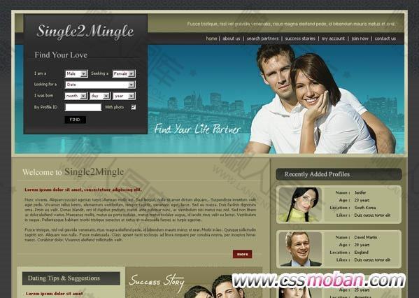 个性婚恋交友网页CSS模板