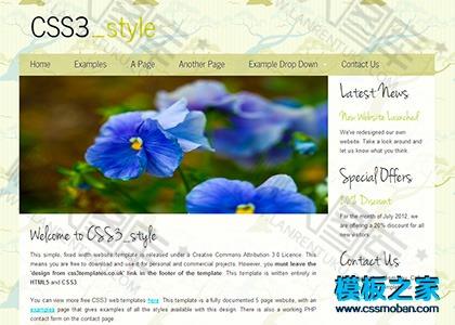 小清新英文博客css3模板图2