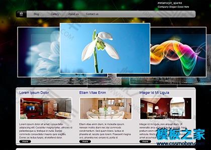 黑色透明3D旋转幻灯企业网站模板图2