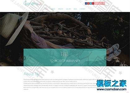 绿色扁平化宽屏商业企业网站模板图2