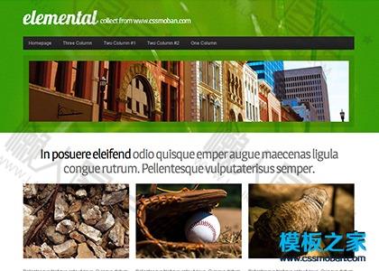 绿色精致导航响应式博客布局模板图2