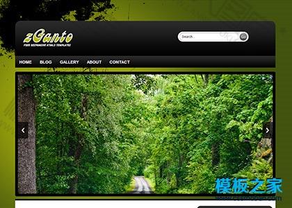 水墨背景绿色森林html5模板图2