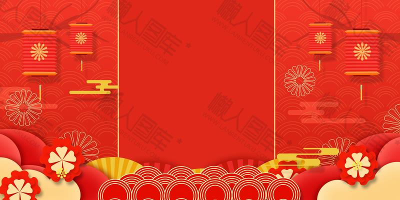 2021喜庆新年红色底纹背景图