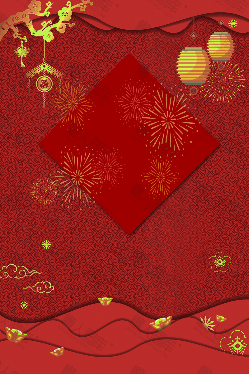 红色质感元旦春节海报背景