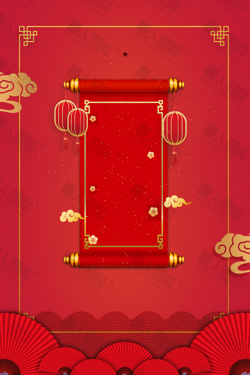 红色中国风春节新年海报背景