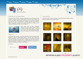 个性蓝色花纹图片系网页模板图2