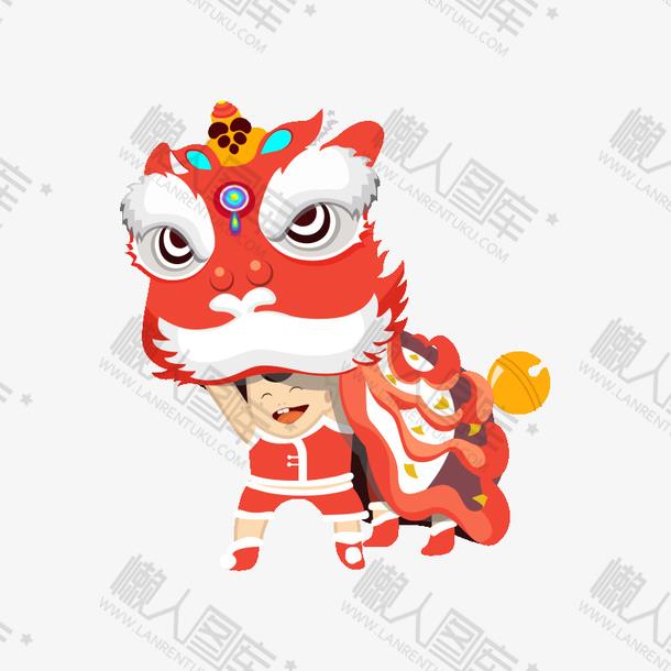 舞龙舞狮手绘插画图1