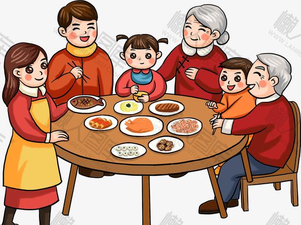 年夜饭卡通人物图1