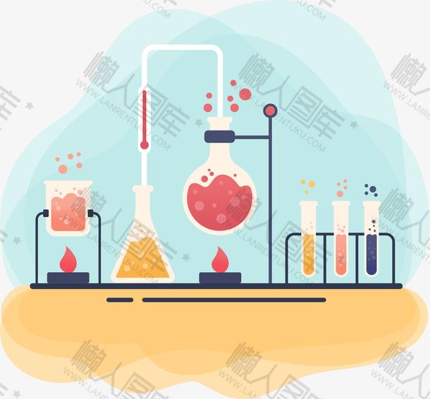 化学实验室手绘矢量插画