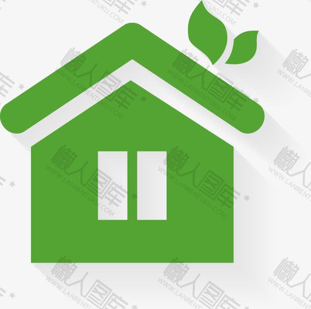房子外墙绿色房屋标志图片