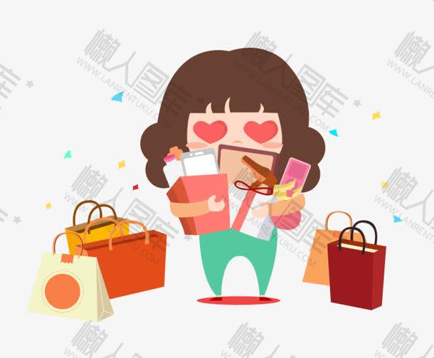 购物卡通人物电商素材图1