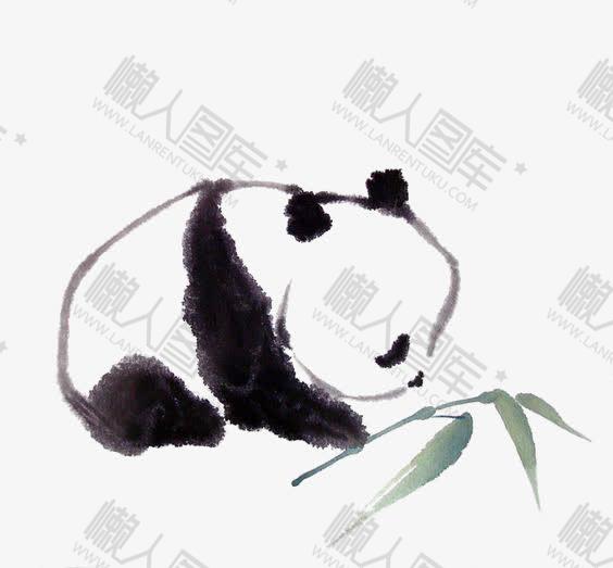 水墨大熊猫图1