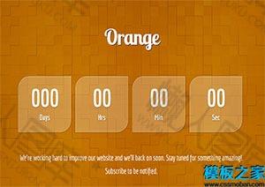 橙色背景幻灯片多用途网站模板