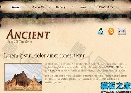 牛皮纸式双列布局多页网站模板图2
