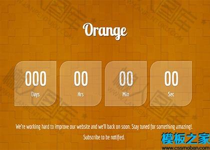 橙色背景幻灯片多用途网站模板图2