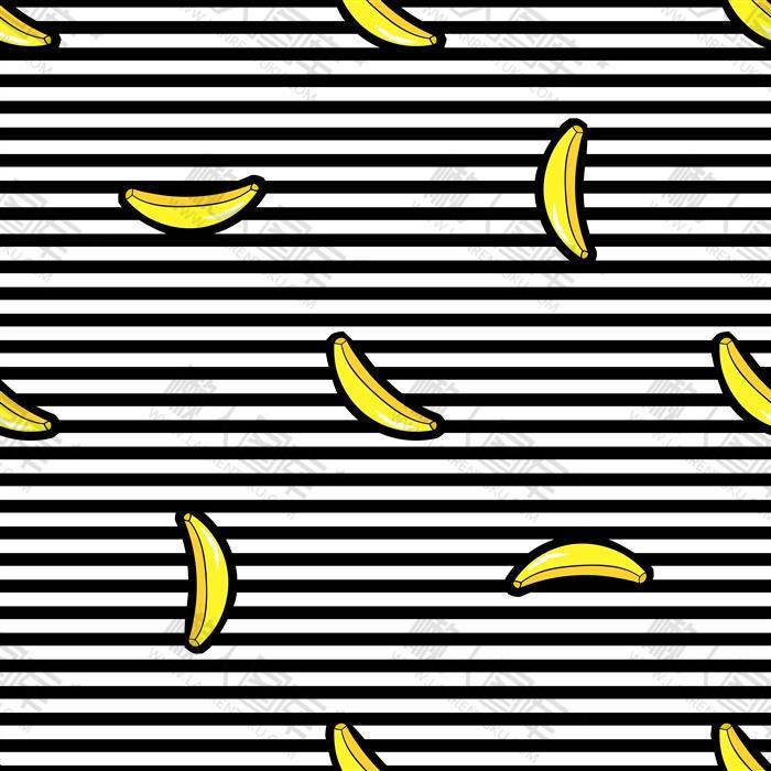 手绘香蕉涂鸦背景