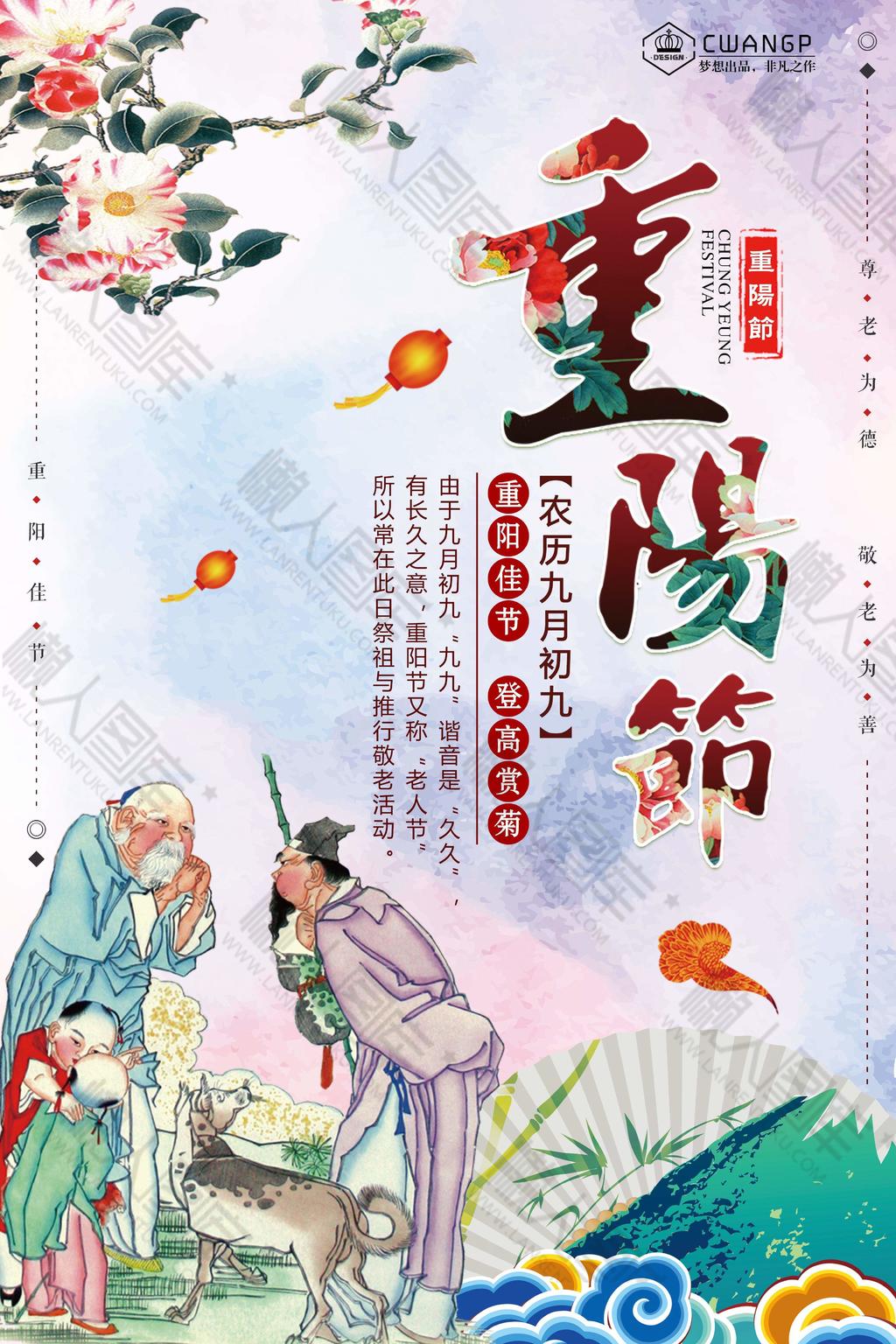 重阳节古风精品海报