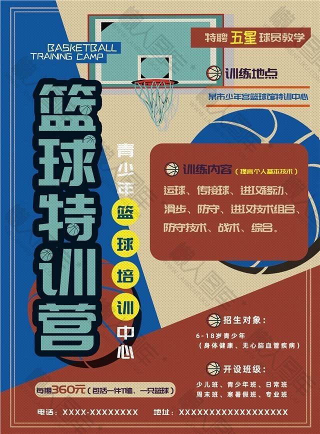 篮球训练营招生海报图1