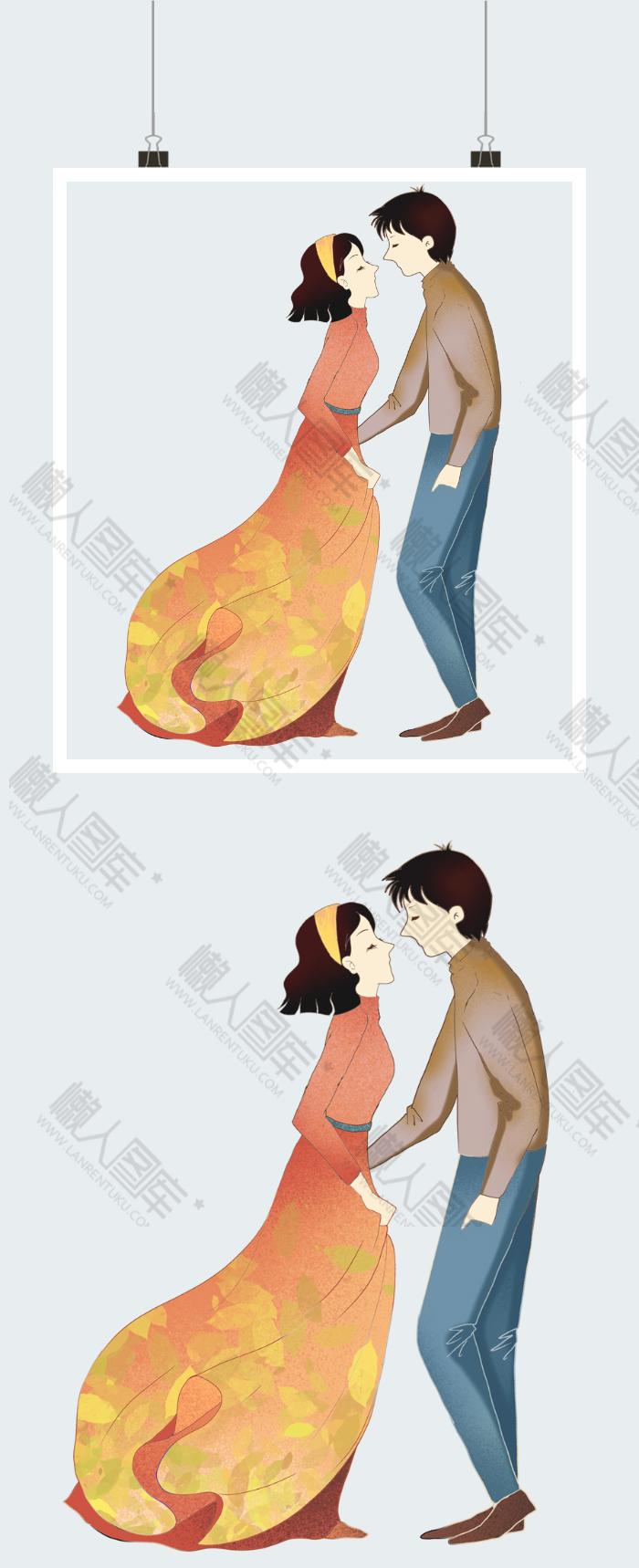 七夕情人节主题插画图案图2