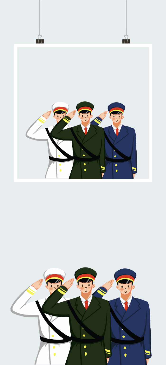 建军节主题插画图案图2