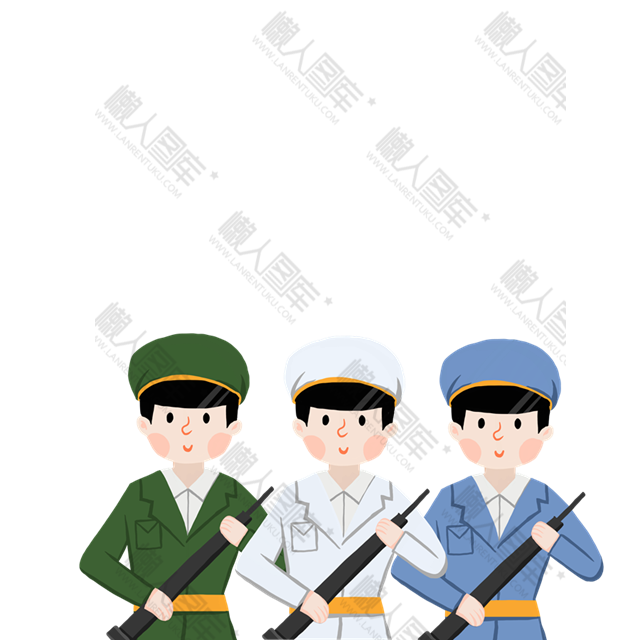 卡通建军节军人形象图案图1