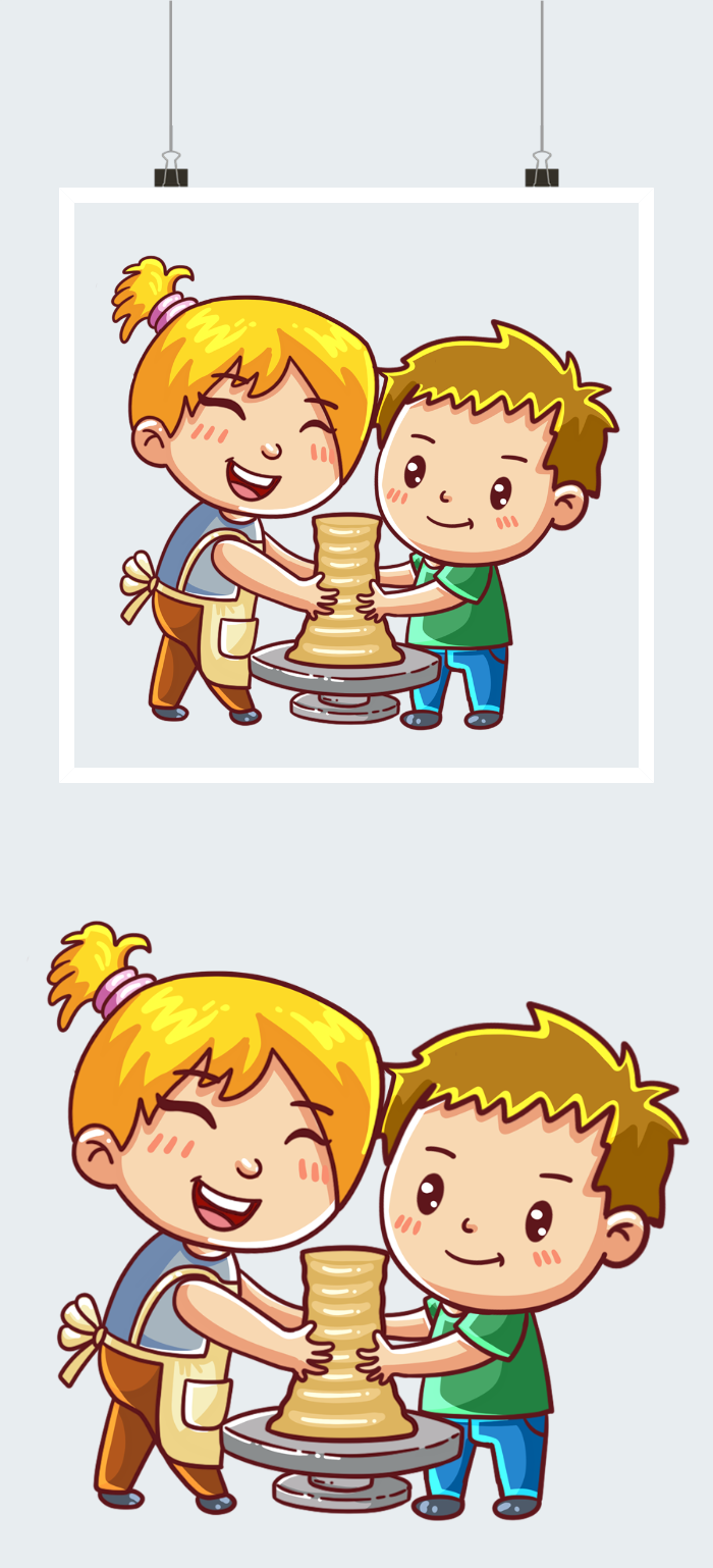 卡通创意手工泥塑图案素材