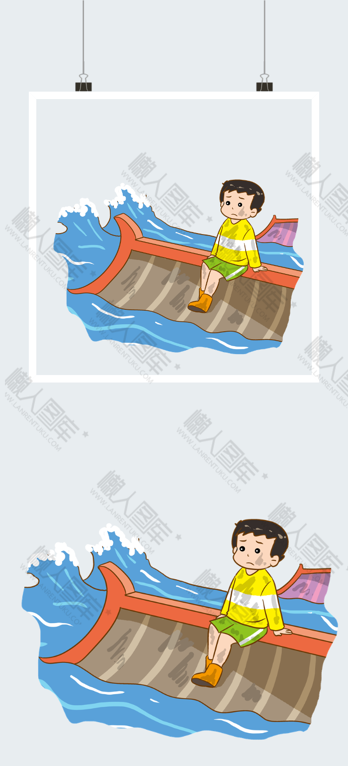 防洪安全知识宣传插画图案素材图2
