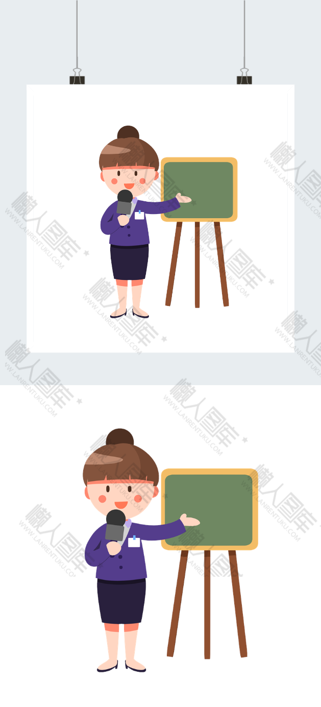 卡通新闻记者采访插画图案图2