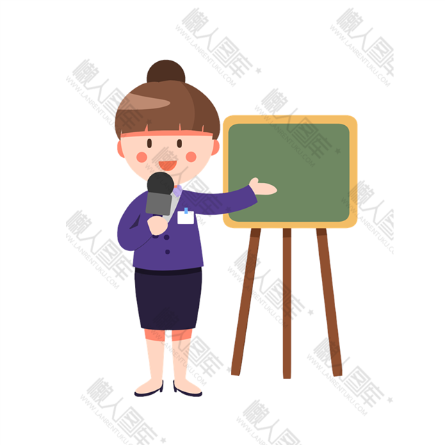 卡通新闻记者采访插画图案图1