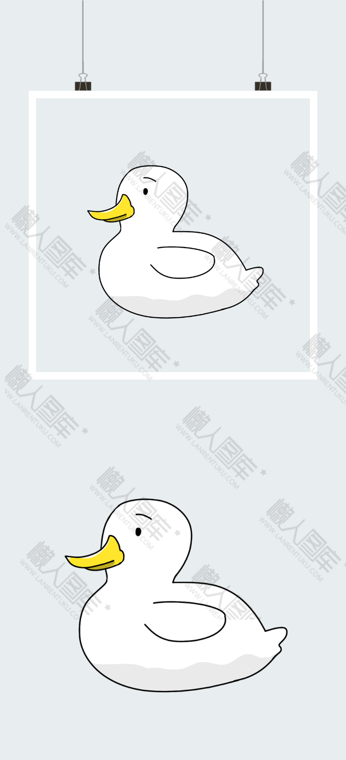 可爱小白鸭插画素材图2
