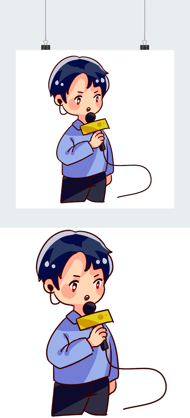 卡通男生记者图片图2