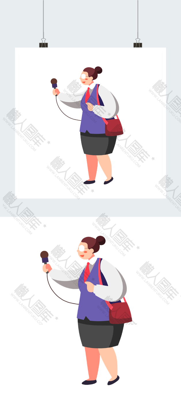 卡通新闻工作者采访图片图2