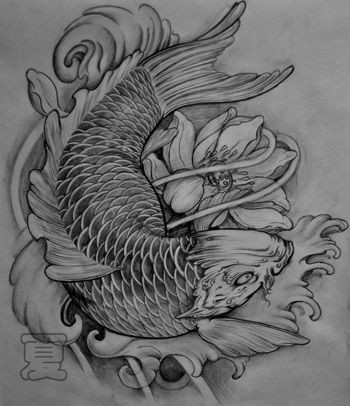 鲤鱼纹身图1